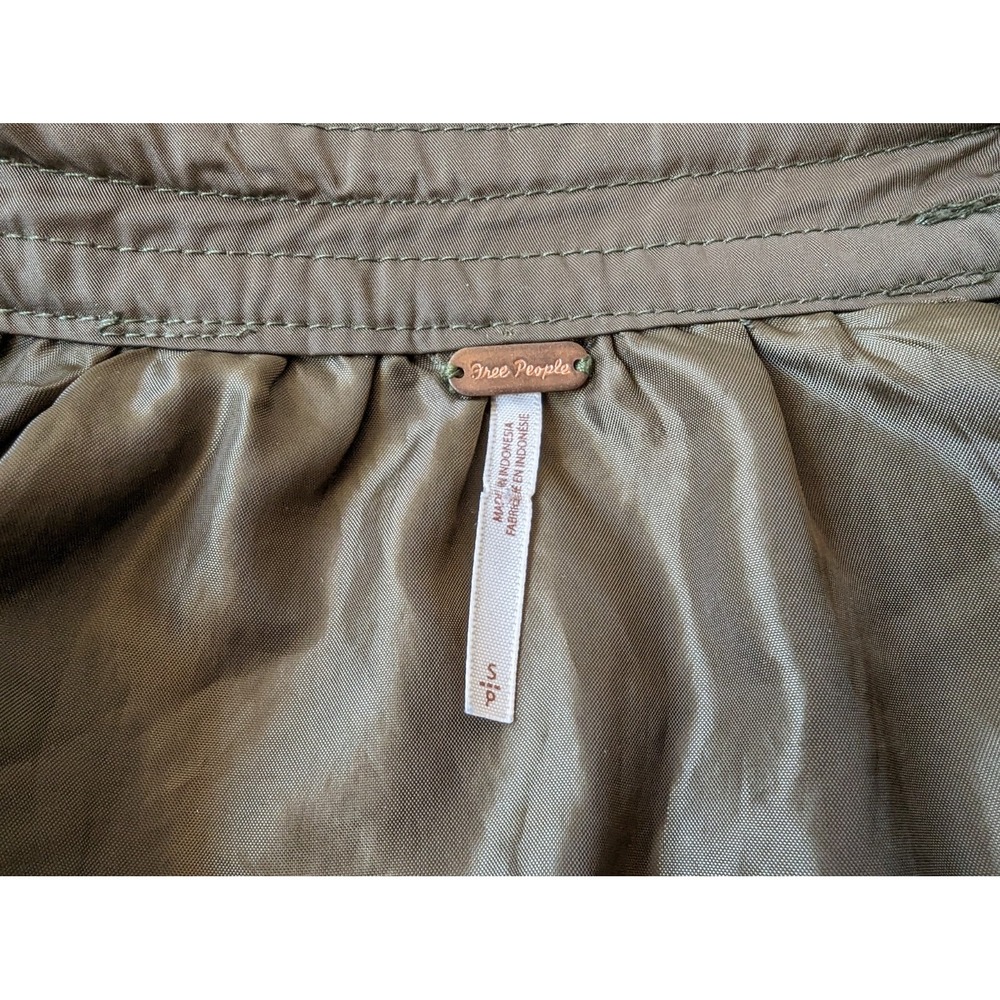 Free People Bomber Jackek Womens Size Small Olive Full Zip Midnight  Pockets - Picture 7 of 8